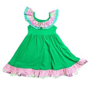 Jelly the Pug 100% Cotton Sienna Dress Twirl Knit Shawna Collection Girls Size 5
